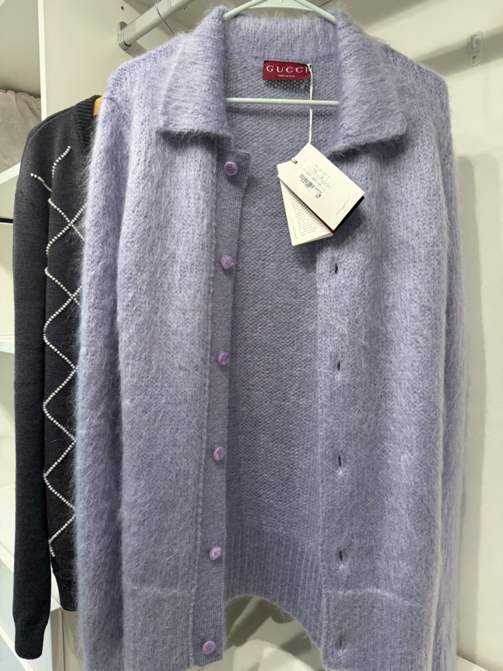 Brand new w tags Gucci brushed Mohair Cardigan lavender